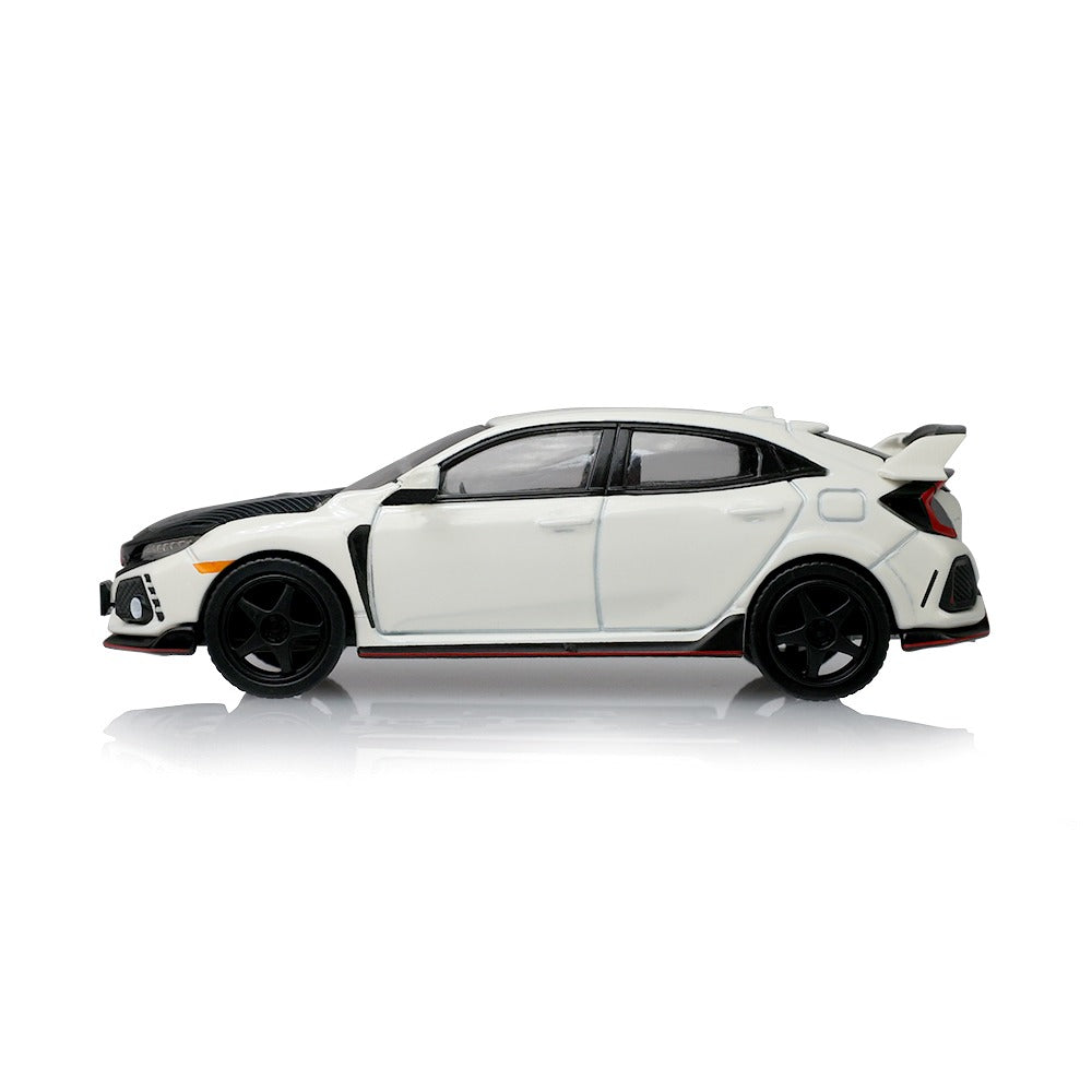 *PRE-ORDER* Tokyo Torque Series 10 - 2018 Honda Civic Type-R (FK8) with Custom Wheels and Carbon Hood - Championship White (New Tooling), 1:64 Scale