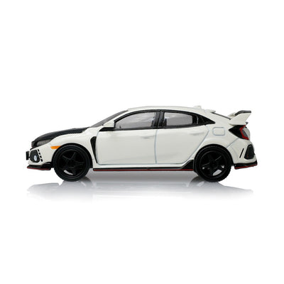 *PRE-ORDER* Tokyo Torque Series 10 - 2018 Honda Civic Type-R (FK8) with Custom Wheels and Carbon Hood - Championship White (New Tooling), 1:64 Scale