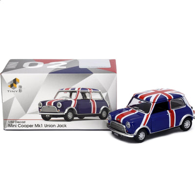 Premium scale diecast model car  – Mini Cooper Union Jack 154 (RHD), 1:50 Scale Collectible