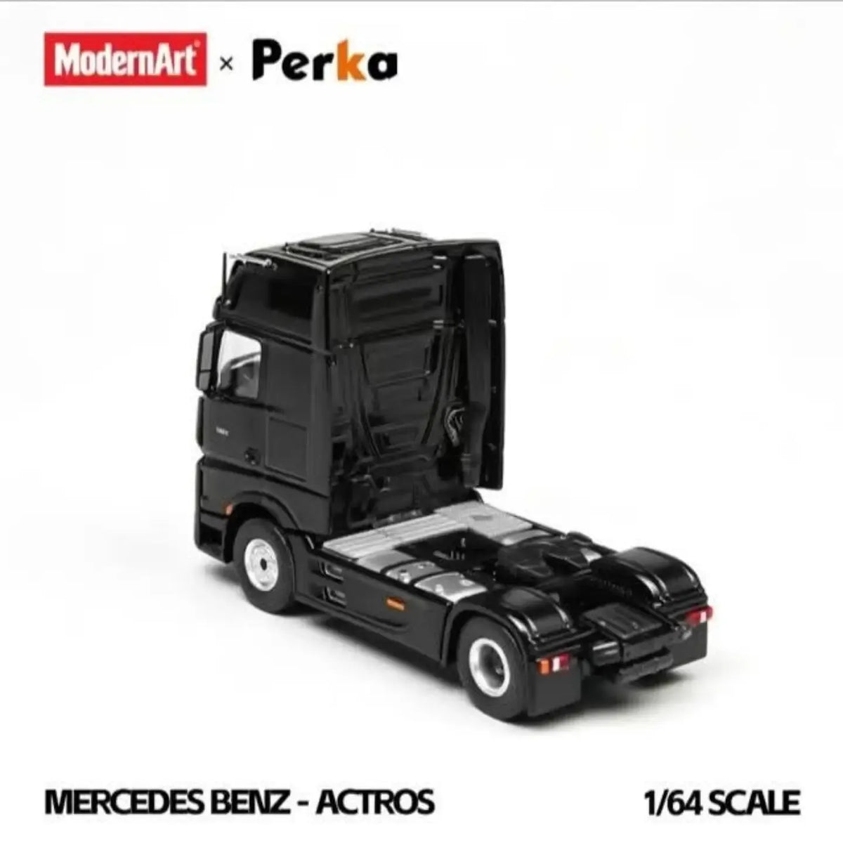 *PRE-ORDER* Mercedes-Benz Winged Box-Type Semi-Trailer Transport Vehicle - Black Dot Matrix, 1:64 Scale