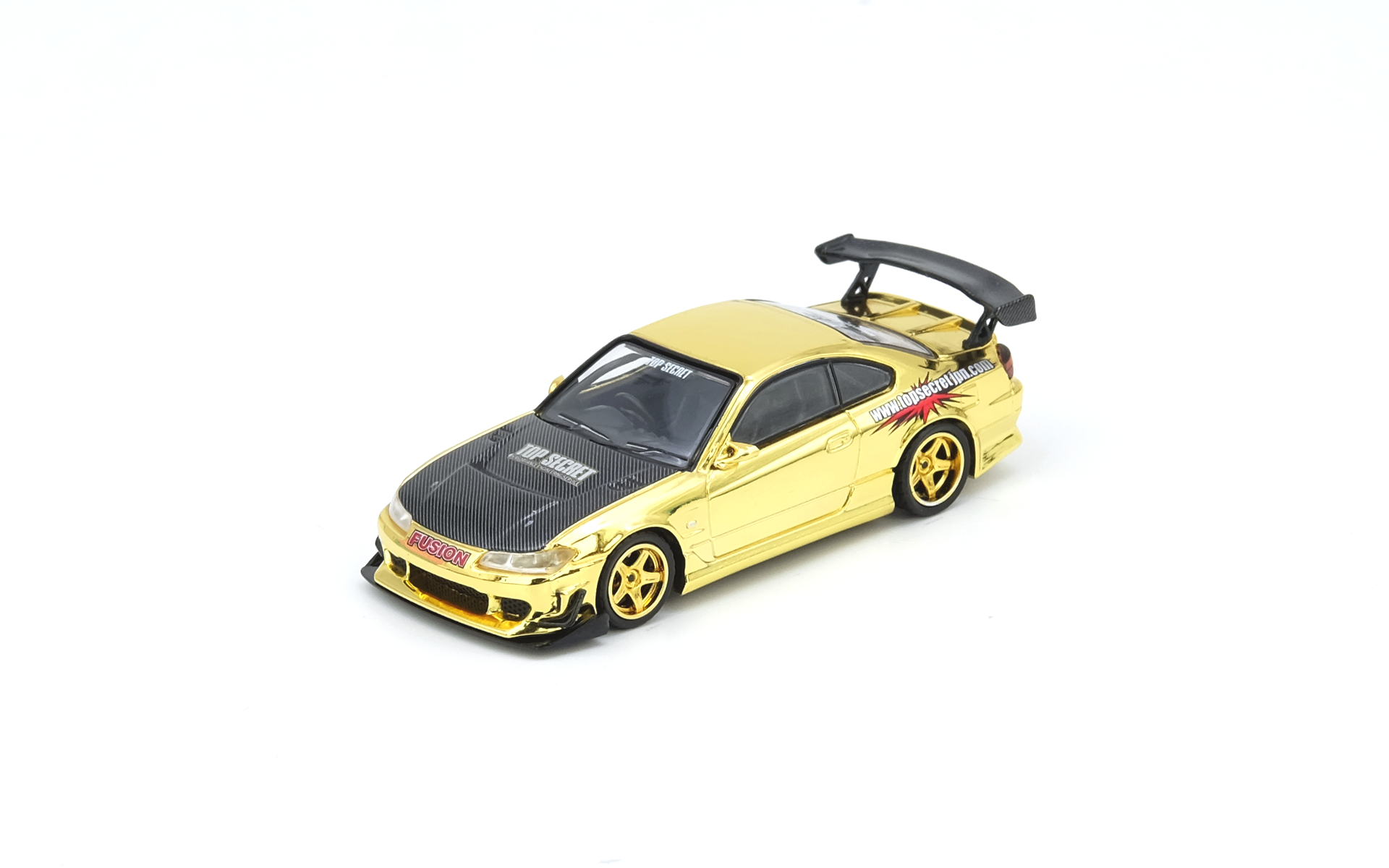 Top Secret Silvia S15 Tokyo Auto Salon Kuala Lumpur 2025 Event Edition, 1:64 Scale (Gold Chrome)