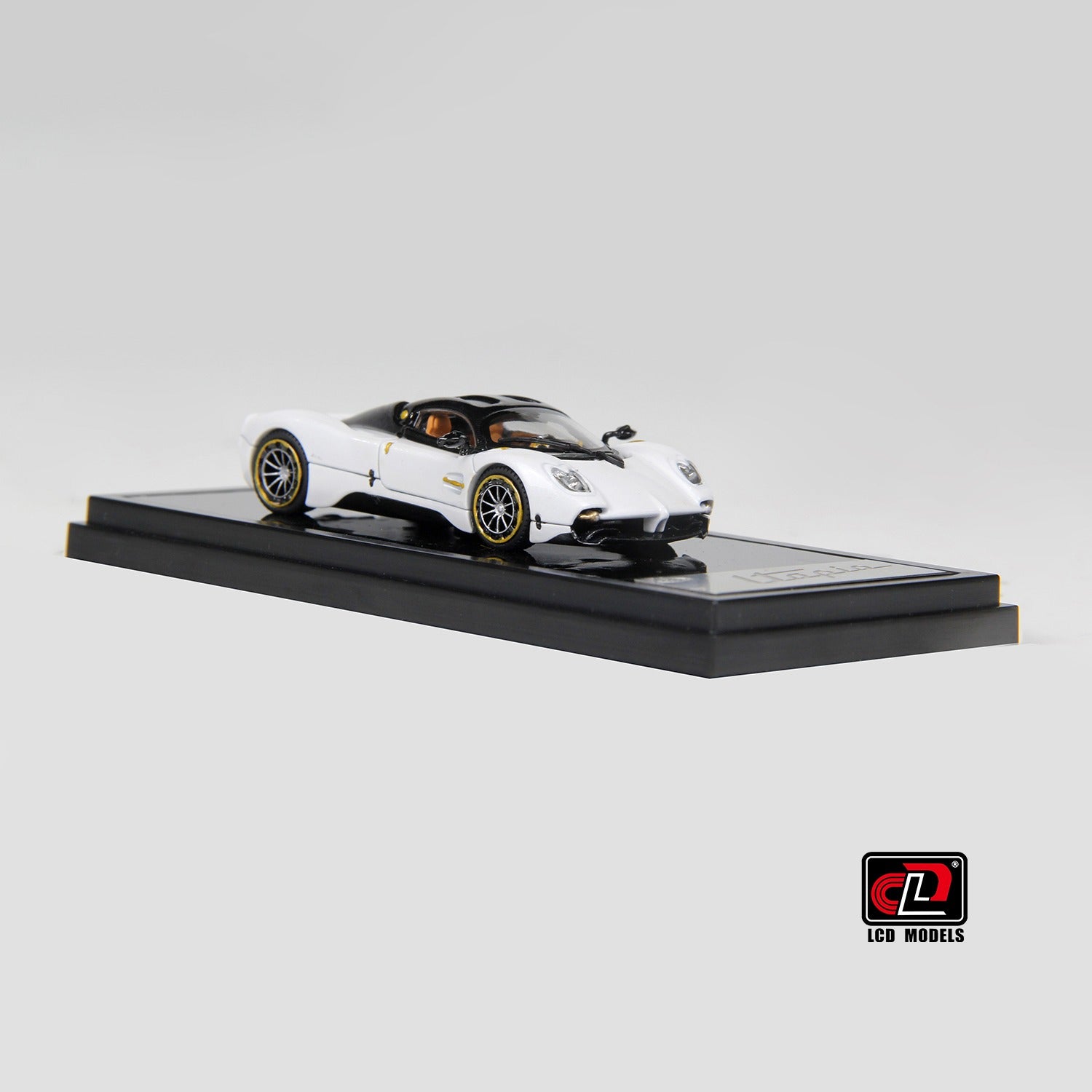 Premium scale diecast model car  – Pagani Utopia Coupe, 1:64 Scale (Black with white) Collectible