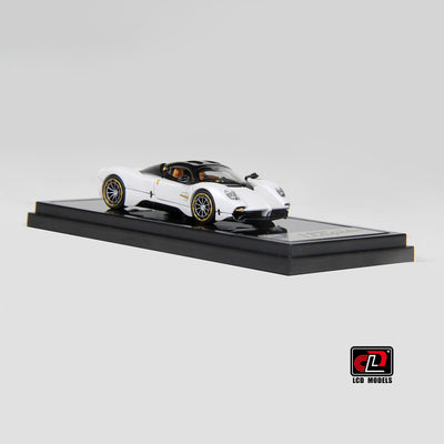 Premium scale diecast model car  – Pagani Utopia Coupe, 1:64 Scale (Black with white) Collectible