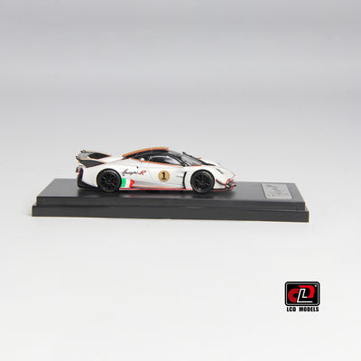 Premium scale diecast model car  – Pagani Huayra R, 1:64 Scale (Pearl White) Collectible