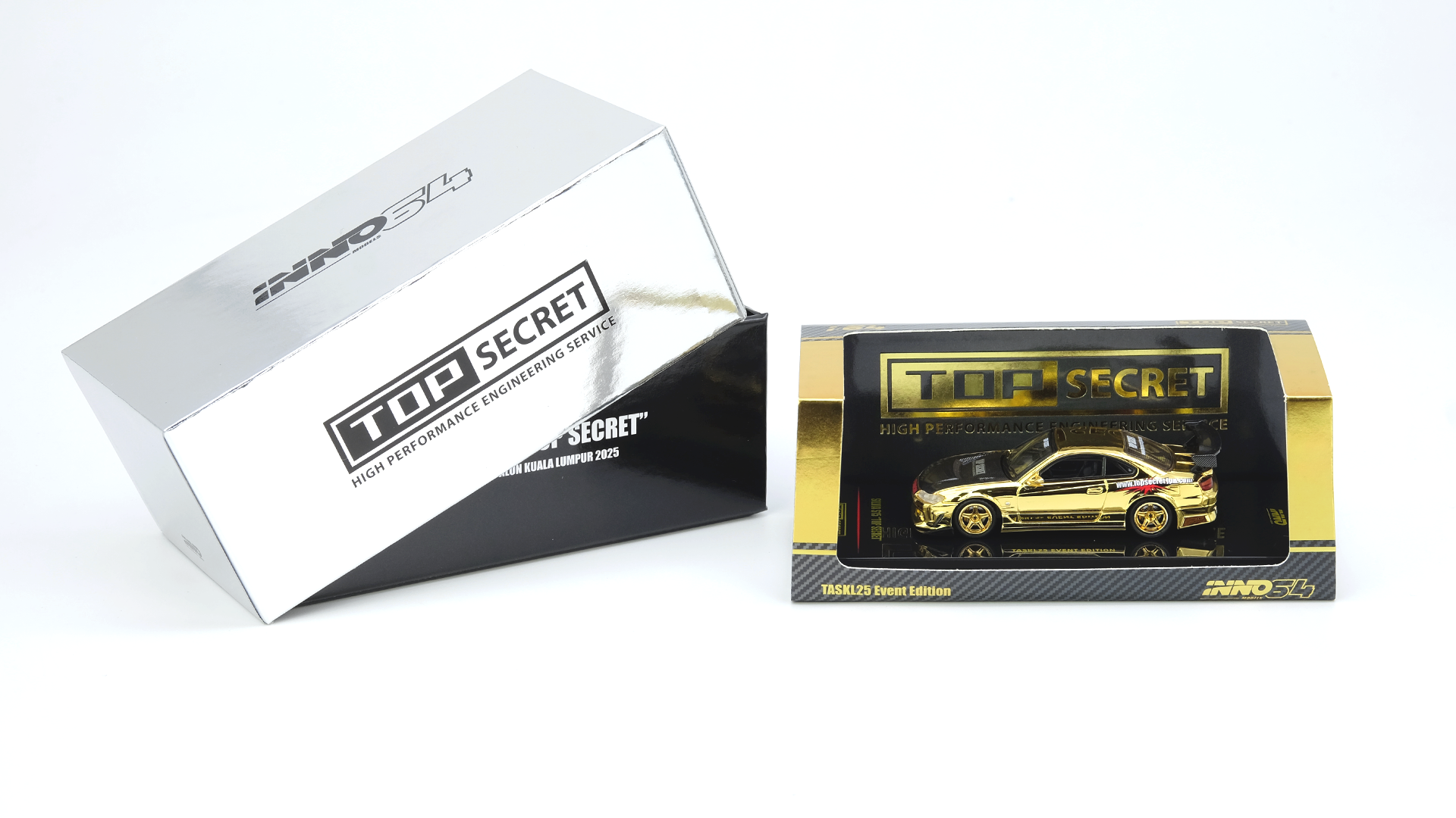Top Secret Silvia S15 Tokyo Auto Salon Kuala Lumpur 2025 Event Edition, 1:64 Scale (Gold Chrome)