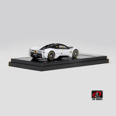 Premium scale diecast model car  – Pagani Utopia Coupe, 1:64 Scale (Black with white) Collectible