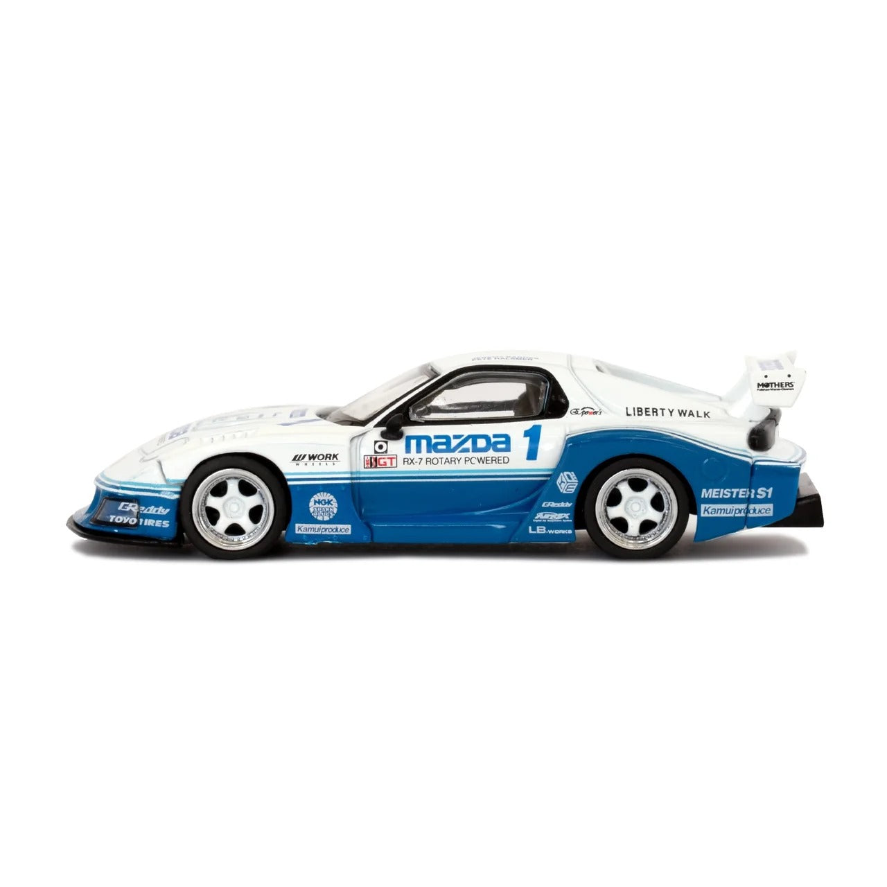 *PRE-ORDER* Wataru Kato Signed Exclusive - Mini GT (Liberty Walk Limited Edition) Mazda RX7 Blister, 1:64 Scale