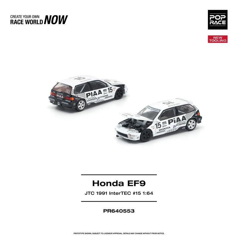 *PRE-ORDER* HONDA CIVIC (EF9) #15 JTC 1991 InterTEC NEW TOOLING, 1:64 Scale