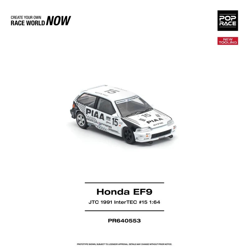 *PRE-ORDER* HONDA CIVIC (EF9) #15 JTC 1991 InterTEC NEW TOOLING, 1:64 Scale