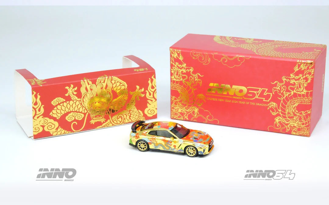 Premium scale diecast model car  – *PRE-ORDER* Nissan GT-R (R35) Year of The Dragon Special Edition (Chinese New Year 2024 Special Edition), 1:64 Scale Collectible