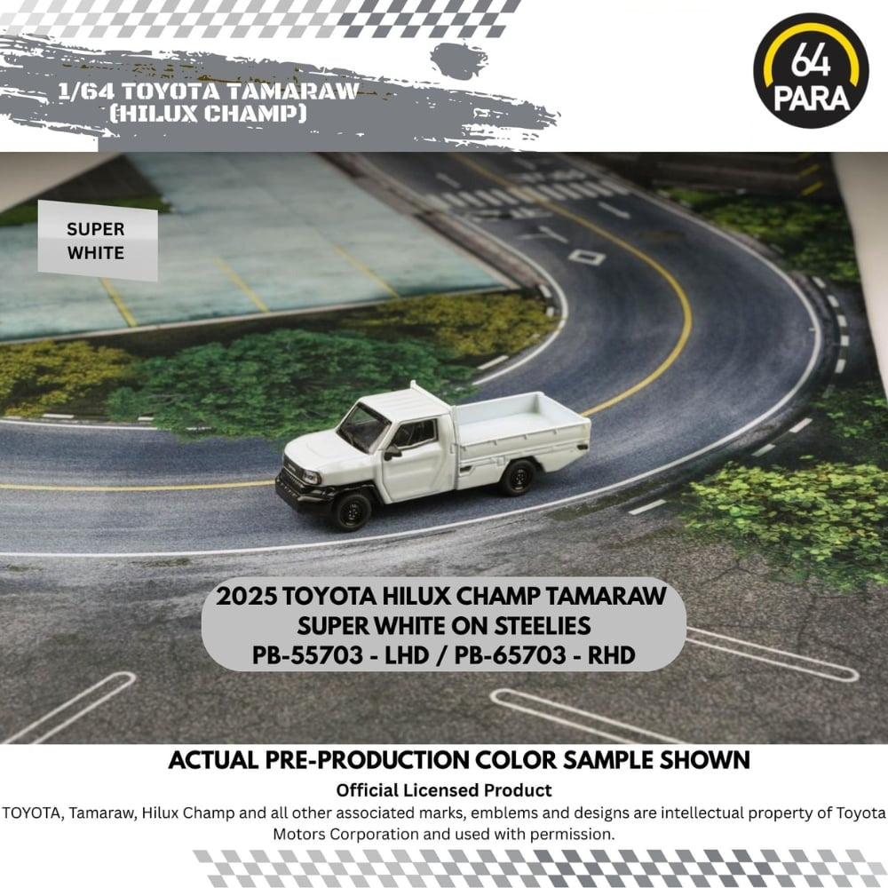 *PRE-ORDER* 1:64 2025 Toyota Hilux Champ / Tamaraw RHD Super, 1:64 Scale (White)