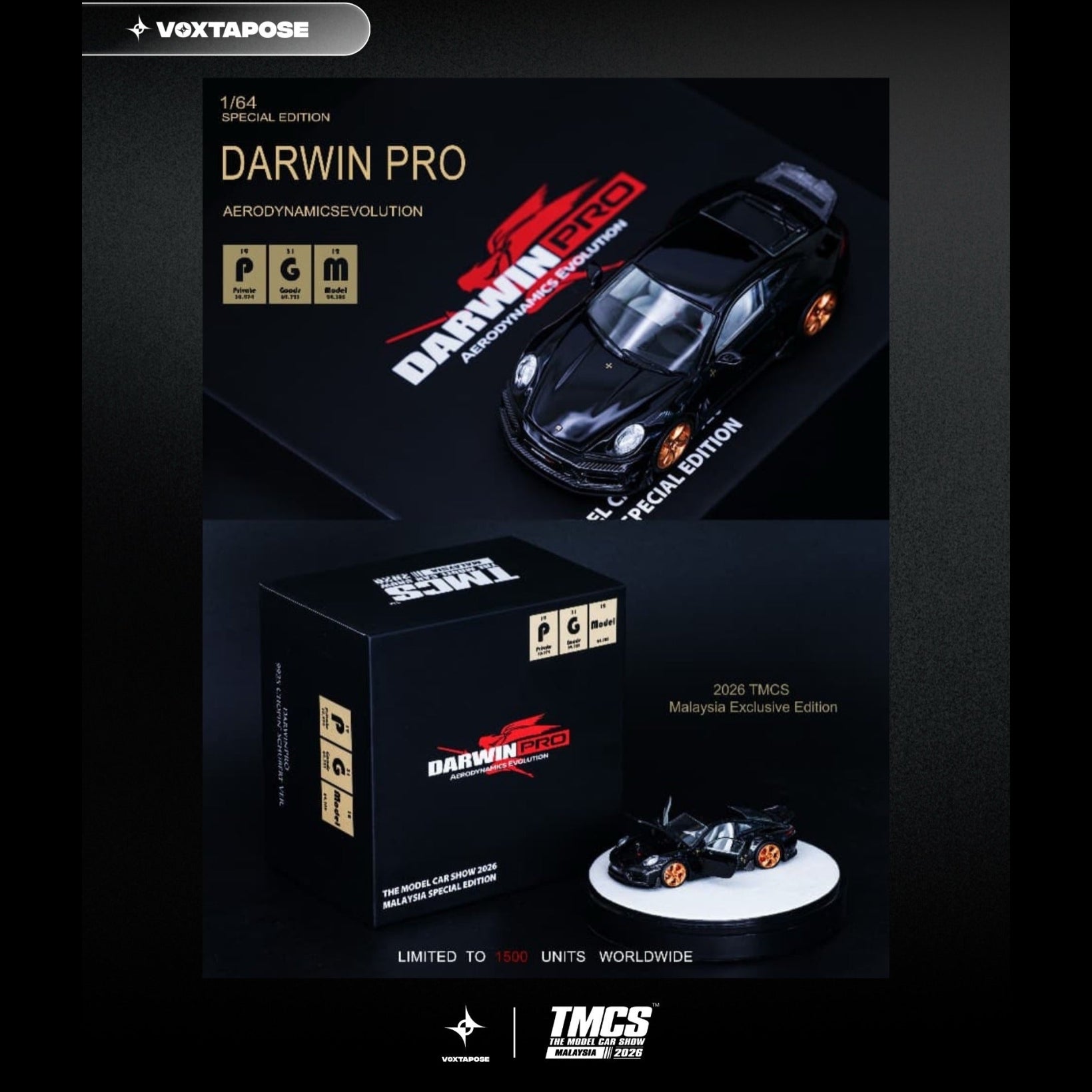 *TMCS 2026* PGM Model Darwin Pro Aerodynamics Evolution | The Model Car Show 2026 Malaysia Special Edition (Limited to 1500pcs Worldwide), 1:64 Scale
