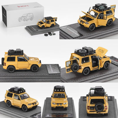 *Pre-Orders* Mitsubishi Licensed Products - Pajero Evolution V55 (Open-Engin & Rear Hoods+Doors, Visible Engine), 1:64 Scale (Yellow)