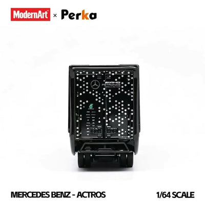 *PRE-ORDER* Mercedes-Benz Winged Box-Type Semi-Trailer Transport Vehicle - Black Dot Matrix, 1:64 Scale