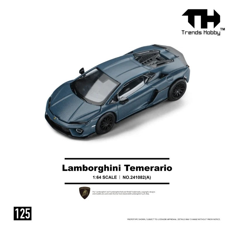 Premium scale diecast model car  – *PRE-ORDER* Lamborghini Temerario, 1:64 Scale (Matte Blue) Collectible
