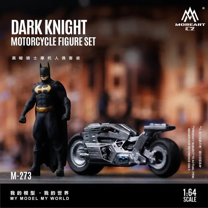*PRE-ORDER* Dark Knight Motorcycle Figure Set Resin Model, 1:64 Scale