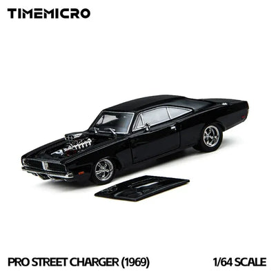 *PRE-ORDER* Dodge Black Pro Street Charger (1969), 1:64 Scale (Black)