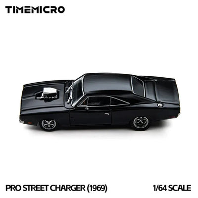 *PRE-ORDER* Dodge Black Pro Street Charger (1969), 1:64 Scale (Black)