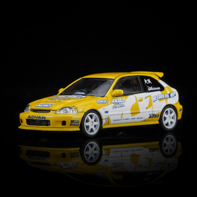 Honda Civic TYPE R (EK9) Customized Exceed , 1:64 Scale ( Yellow)