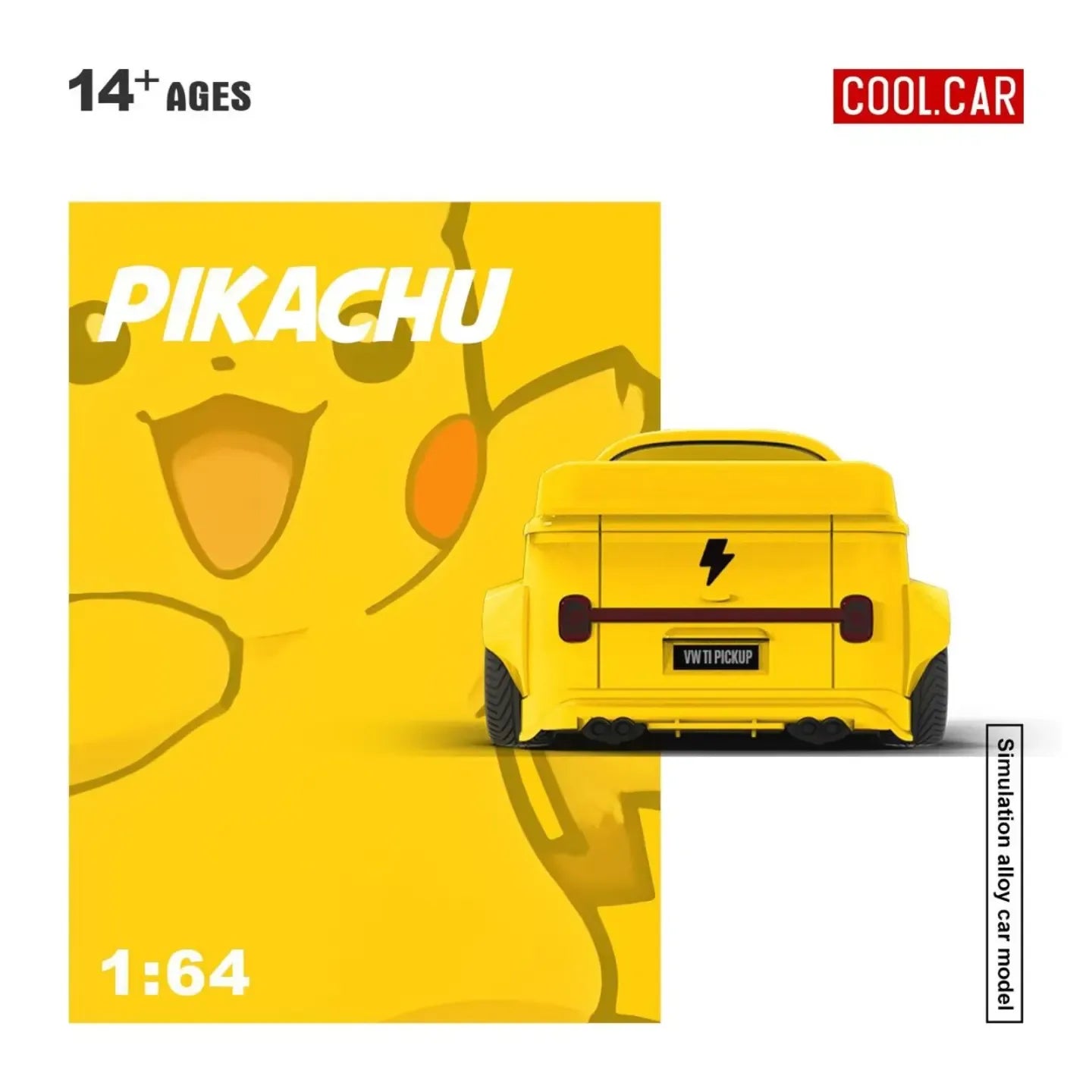 *PRE-ORDER* Volkswagen T1 pickup truck - Pikachu painted, 1:64 Scale (Yellow)