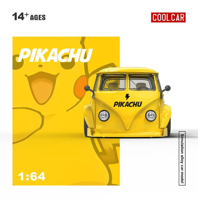 *PRE-ORDER* Volkswagen T1 pickup truck - Pikachu painted, 1:64 Scale (Yellow)