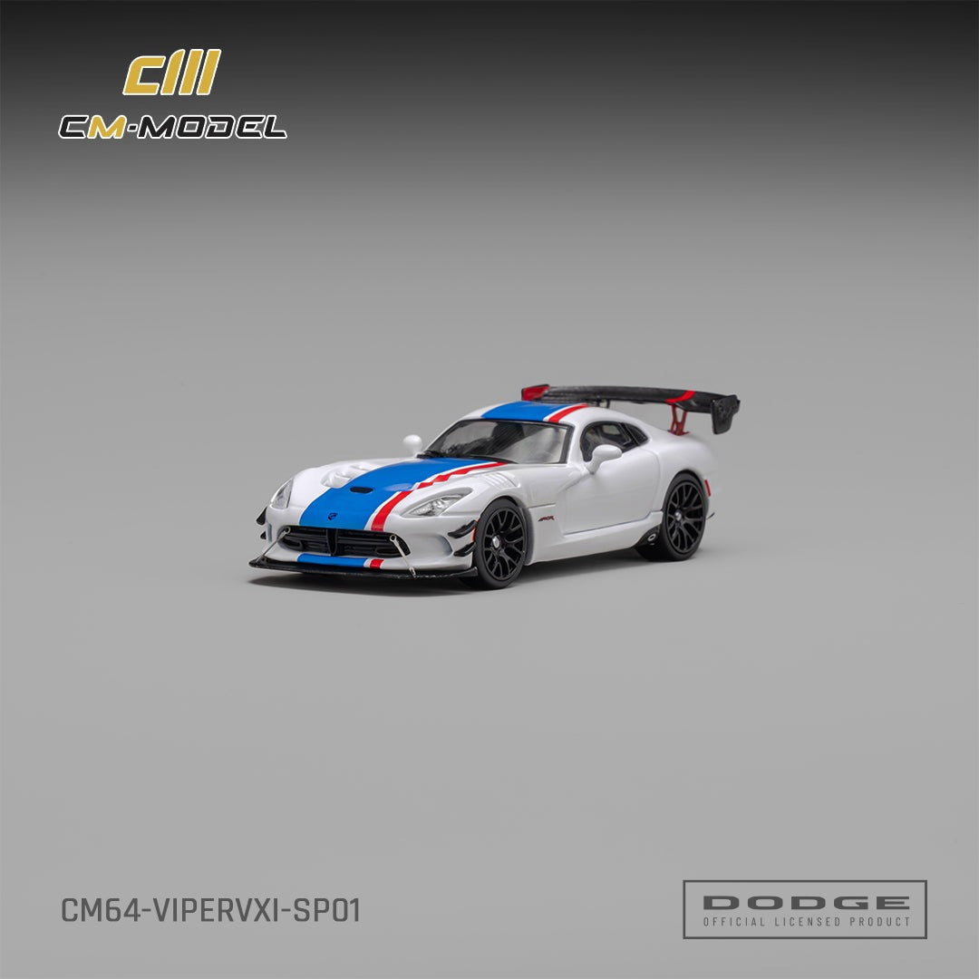 *PRE-ORDER* Dodge Viper VXI ACR, 1:64 Scale (White with Blue and Red Stripes)