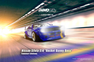 Premium scale diecast model car  – *PRE-ORDER* Nissan Silvia S14 "Rocket Bunny Boss" Tomonori Idekawa,1:64 Scale Collectible