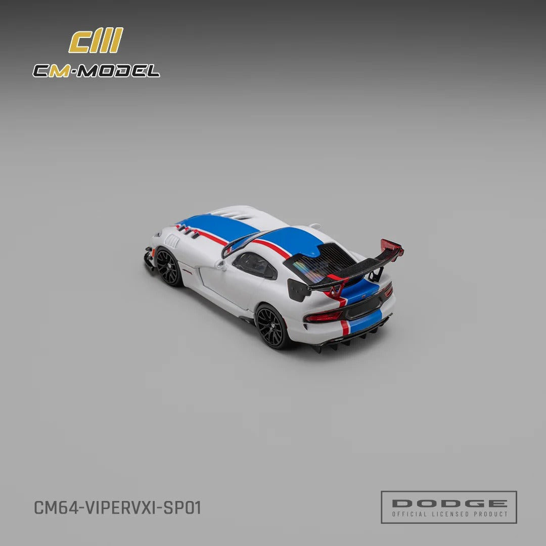 *PRE-ORDER* Dodge Viper VXI ACR, 1:64 Scale (White with Blue and Red Stripes)