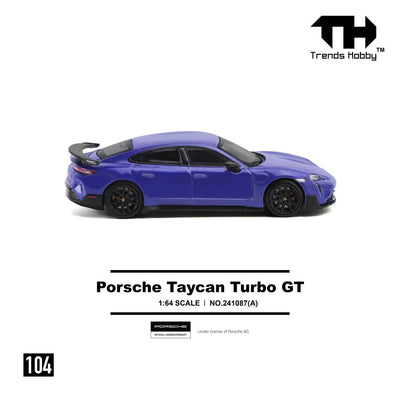 Premium scale diecast model car  – *PRE-ORDER* Porsche Taycan Turbo GT, 1:64 Scale (Purple) Collectible