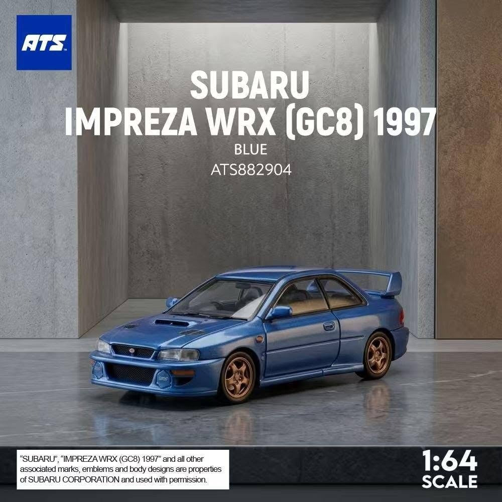 *PRE-ORDER* SUBARU IMPREZA WRX (GC8) 1997, 1:64 Scale (Blue)