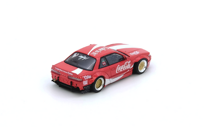 Premium scale diecast model car  – Nissan Silvia S13 V2 Coca-Cola Rocket Bunny, 1:64 Scale Collectible