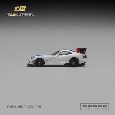 *PRE-ORDER* Dodge Viper VXI ACR, 1:64 Scale (White with Blue and Red Stripes)