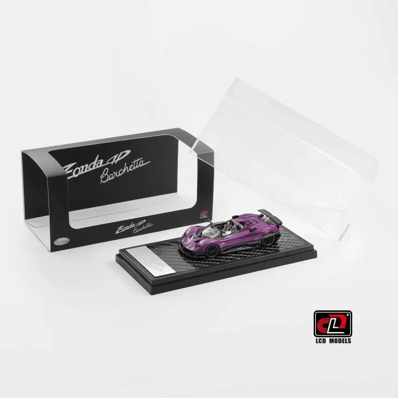 Premium scale diecast model car  – Pagani Zonda HP Shanghai Toy Fair Special Package 2025, 1:64 Scale (Carbon Purple) Collectible