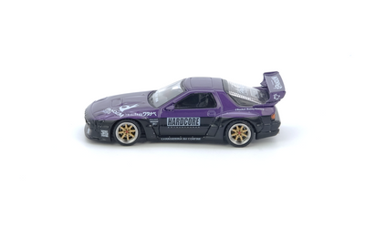 Premium scale diecast model car  – Mazda RX7 (Fc3S) Pandem Rocket Bunny, 1:64 Scale (Purple) Collectible