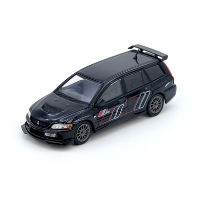 Premium scale diecast model car  – Mitsubishi Lancer Evolution IX Wagon 2005, 1:64 Scale (Black) Collectible