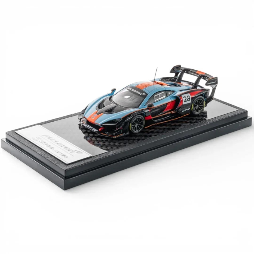 Premium scale diecast model car  – McLaren Senna GTR Foshan APA XPO Special Package 2025 1:64 Scale (Gulf Livery) Collectible