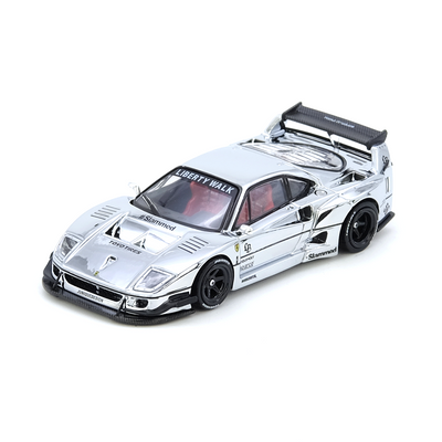 Premium scale diecast model car  – LBWK F40, 1:64 Scale (Silver Chrome) Collectible
