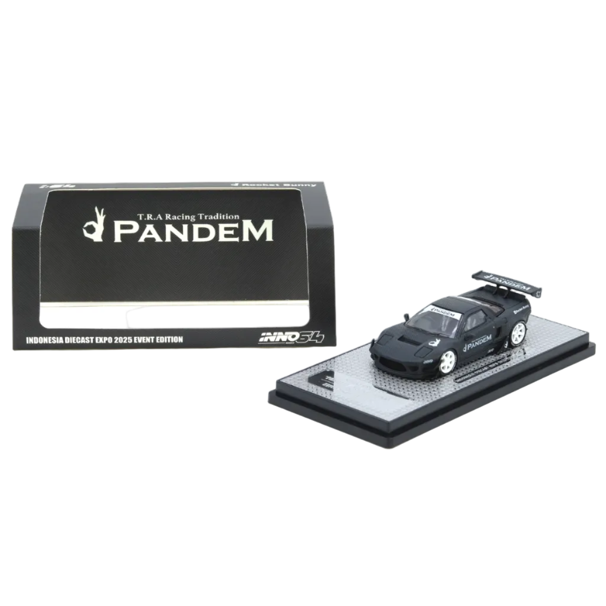 NSX NA1 Rocket Bunny Full Carbon (Black Chrome Chase Car) Indonesia Diecast Expo 2025 Event Edition, 1:64 Scale (Matte Black)