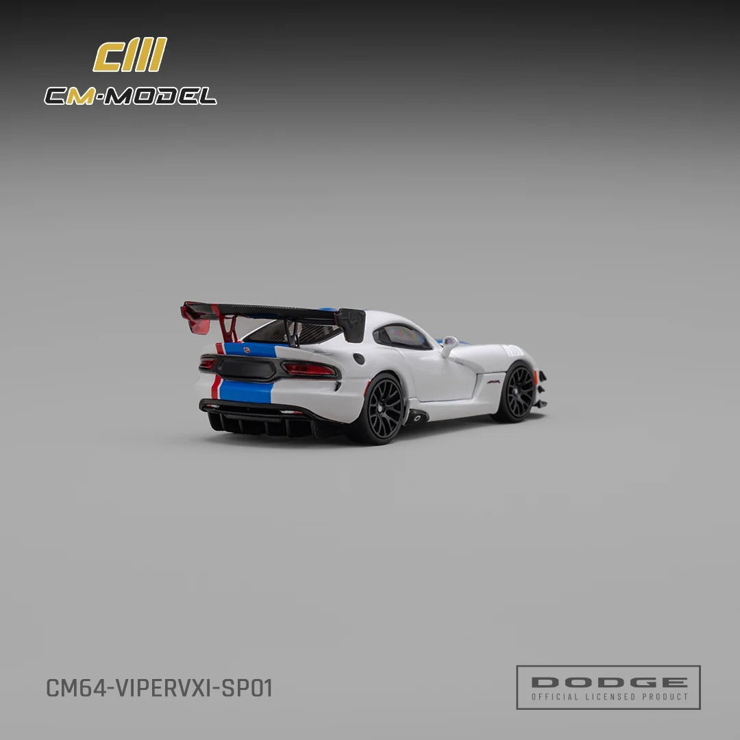 *PRE-ORDER* Dodge Viper VXI ACR, 1:64 Scale (White with Blue and Red Stripes)