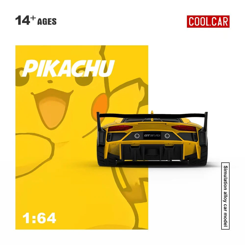 *PRE-ORDER* Lamborghini GTEVO Pikachu, 1:64 Scale (Yellow)