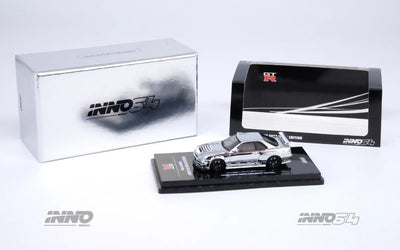 Premium scale diecast model car  – *PRE-ORDER* Nissan Skyline GT-R (R34) Nismo R-Tune Silver Chrome Hobby Expo China 2023 Event Edition,1:64 Scale (Silver) Collectible