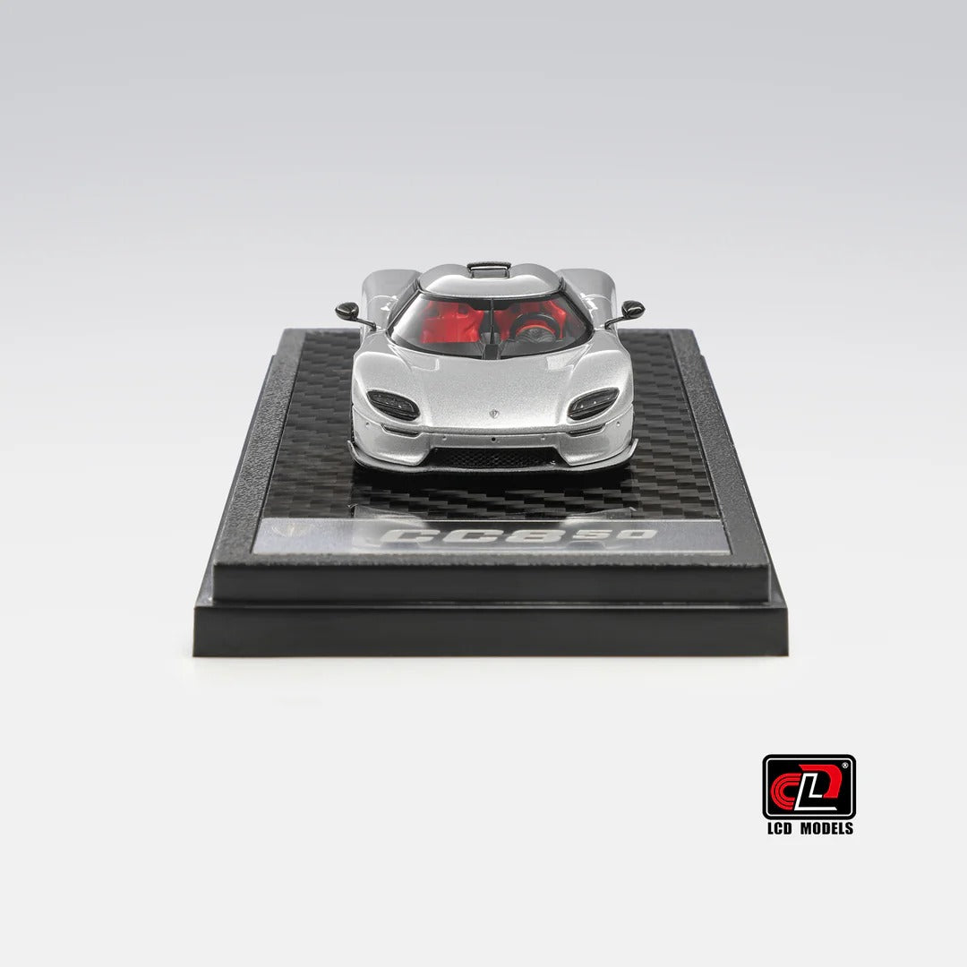 Premium scale diecast model car  – Koenigsegg CC850, 1:64 Scale (Silver) Collectible