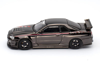 Premium scale diecast model car  – *PRE-ORDER* Nissan Skyline GT-R (R34) Nismo R-Tune Black Chrome Hobby Expo China 2023 Event Edition,1:64 Scale Collectible