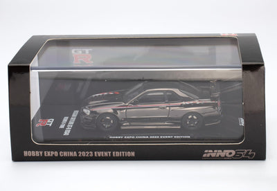 Premium scale diecast model car  – *PRE-ORDER* Nissan Skyline GT-R (R34) Nismo R-Tune Black Chrome Hobby Expo China 2023 Event Edition,1:64 Scale Collectible
