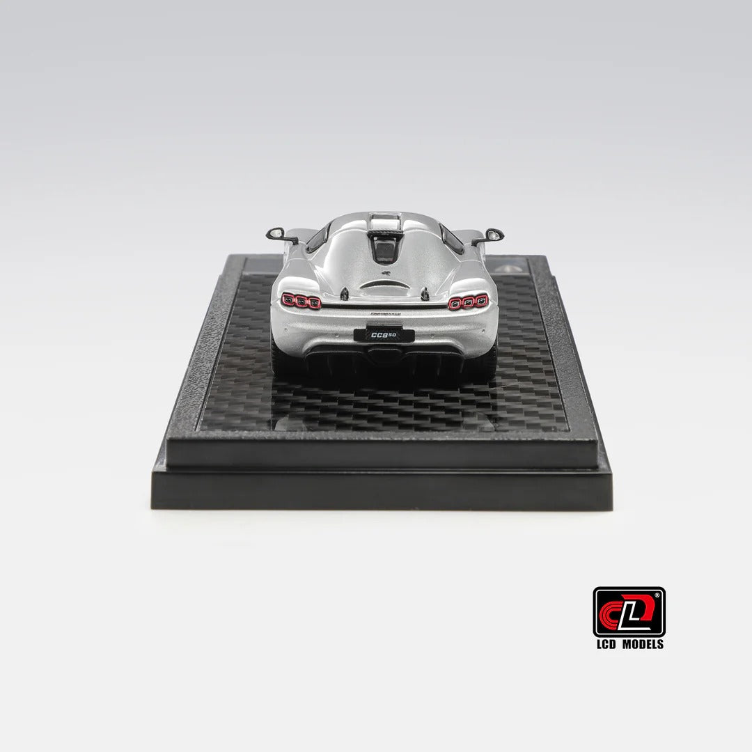 Premium scale diecast model car  – Koenigsegg CC850, 1:64 Scale (Silver) Collectible