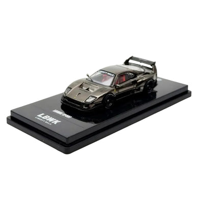 Premium scale diecast model car  – LBWK F40, 1:64 Scale (Chrome Black) Collectible