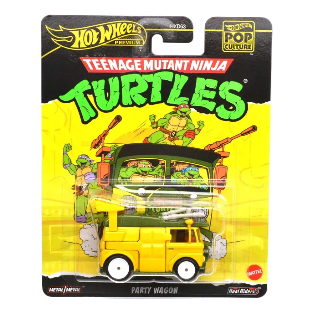Premium scale diecast model car  – Pop Culture Teenage Mutant Ninja Turtles - Party Wagon, 1:64 Scale (Yellow) Collectible