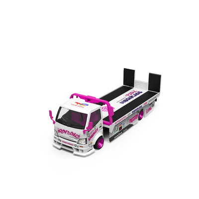 *PRE-ORDER* H300 Flatbed Transport Truck, 1:64 Scale (White & Pink)