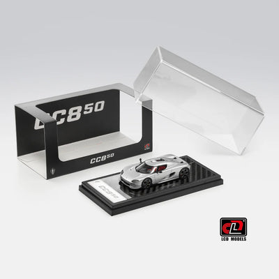 Premium scale diecast model car  – Koenigsegg CC850, 1:64 Scale (Silver) Collectible