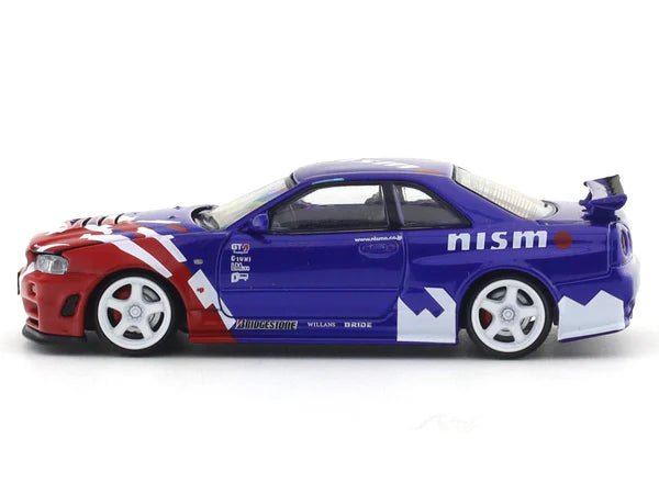 *HEC 2026* Nissan Skyline GT-R (BNR34) Nismo R-Tune Concept, 1:64 Scale (Blue & Red)